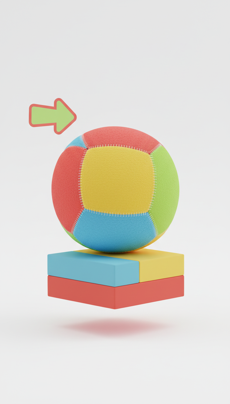 Soft Textile Sensory Ball with Tag Ribbons